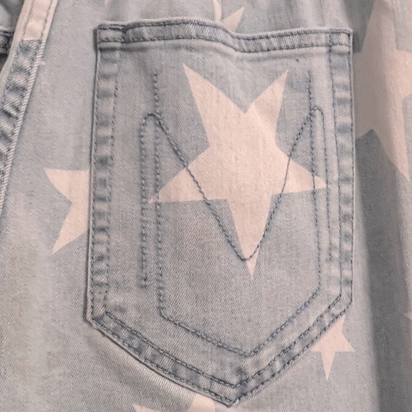 Preowned Show Me Your MuMu Light Blue Stars Berkeley Bells Flare Jeans Sz 28 - Picture 6 of 15